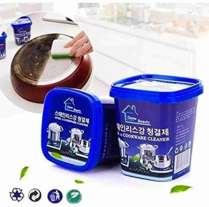 Stubborn Stains Cookware Cleaner | Kitchen Washing Pot Dish Bottom | Cookware Cleaning Paste 500gm